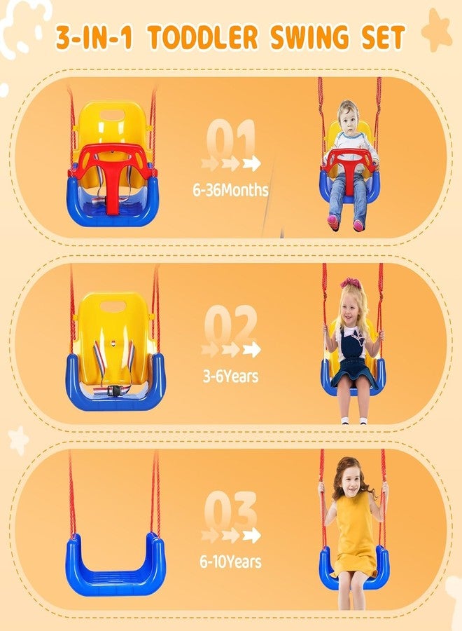 MAPPLE CREATION Multifunction Toddler Swing Set, Heavy-Duty Indoor Outdoor Baby Swing Seat Safety Harness, Folding Metal Stand & Clear Instruction, Easy to Assemble & Store - Image 2